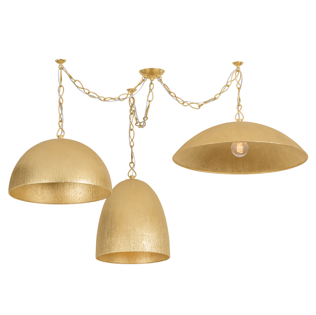 Becki Owens x Hudson Valley Lighting Eve Chandelier in Vintage Gold Leaf Textured/Warm Silver Leaf, primary product view