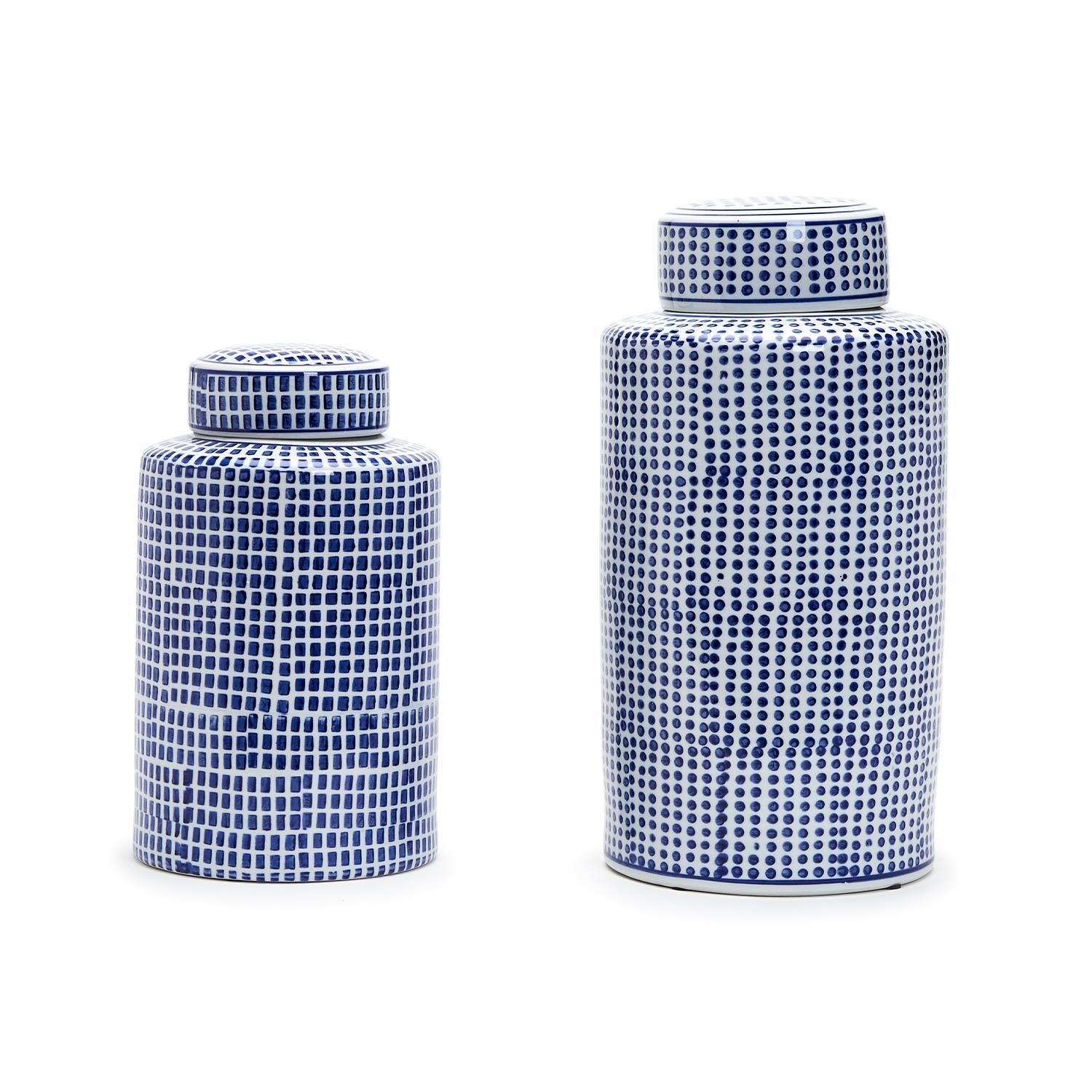 Shibori Covered Jar Set of 2