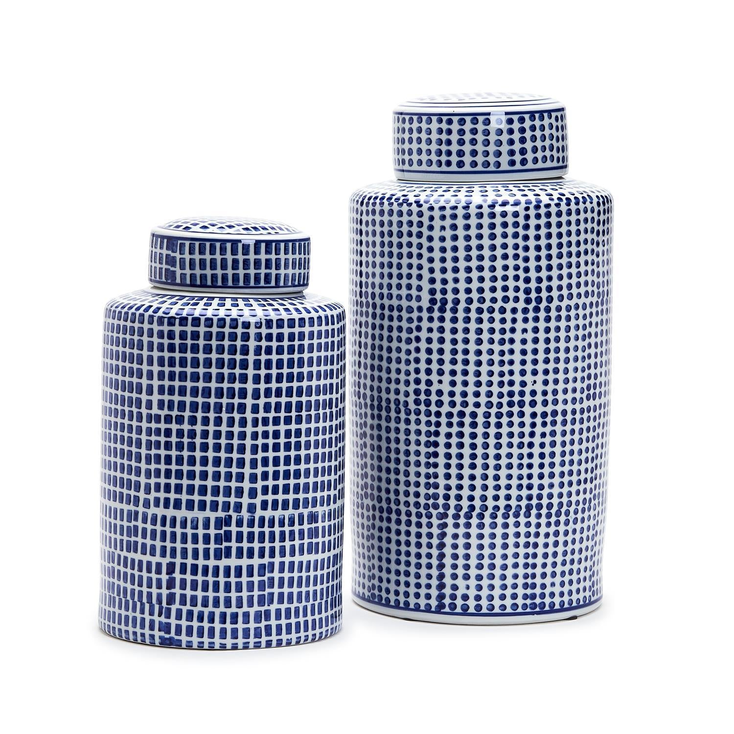 Shibori Covered Jar Set of 2