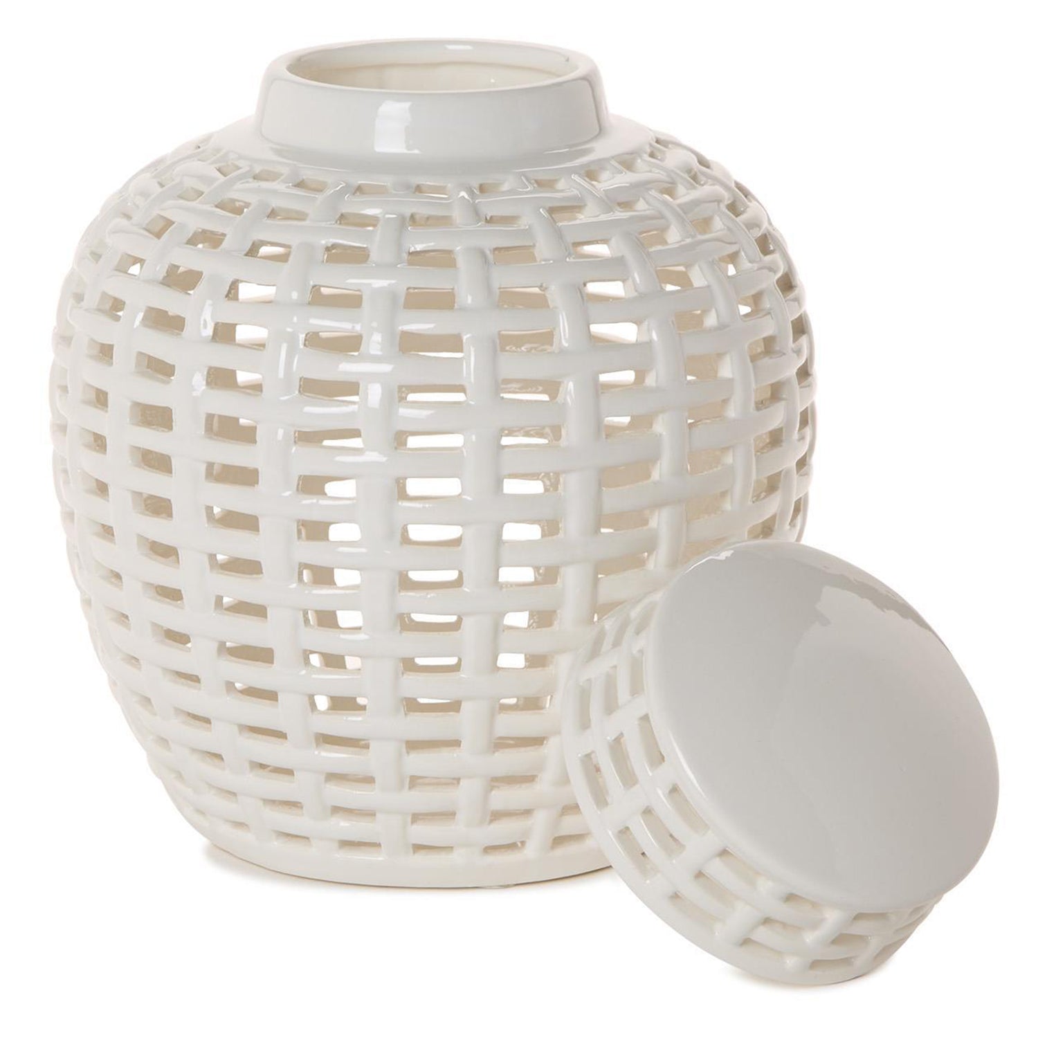 Classic Covered Canton Jar with Hand Cut Openings