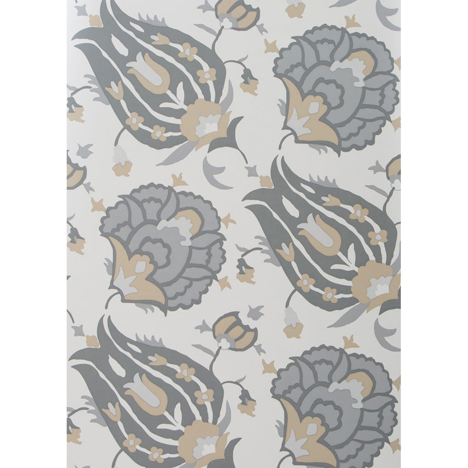G P & J Baker Turkish Flower Dove/Stone Wallpaper