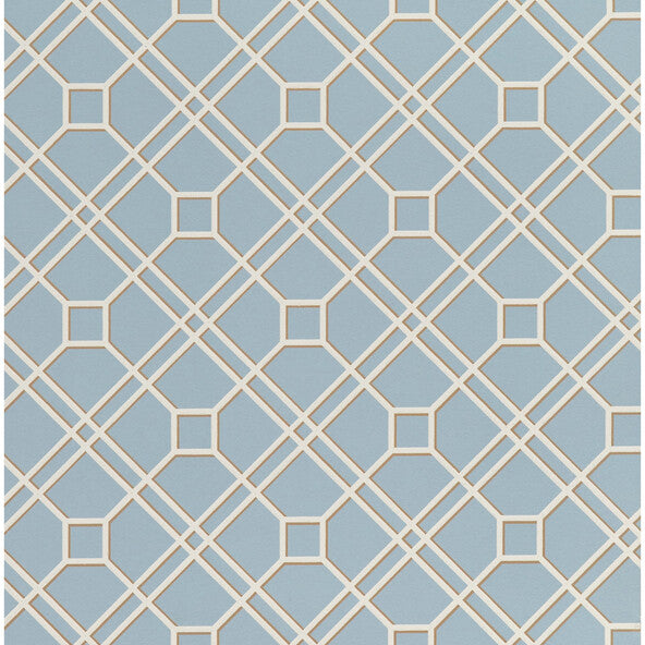 G P & J Baker Langdale Trellis Soft Blue Wallpaper
