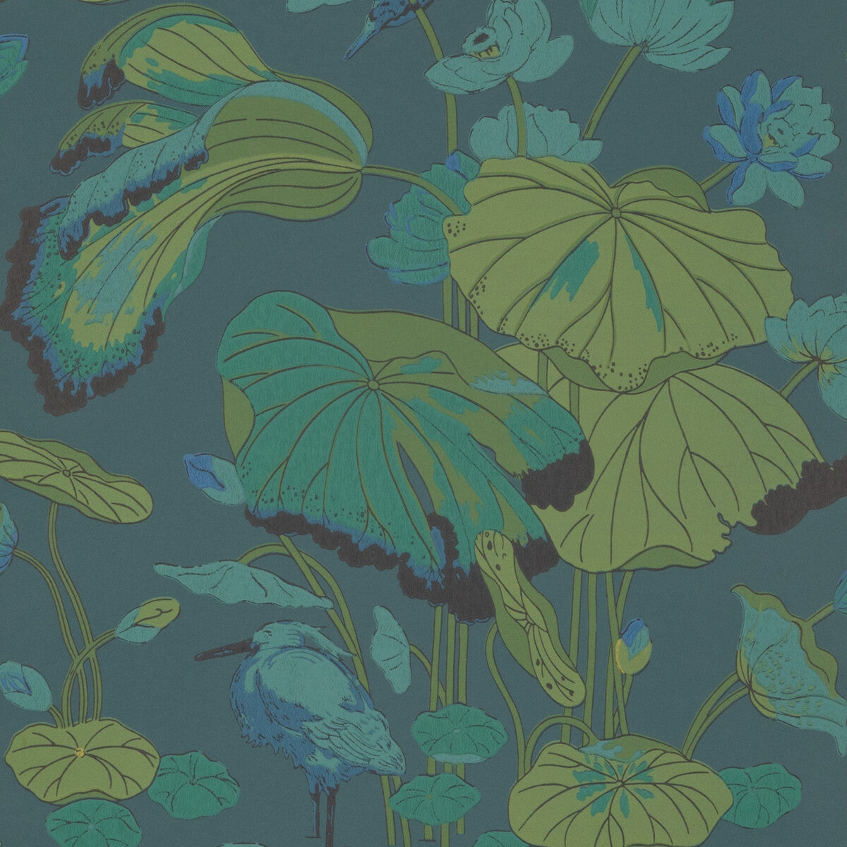 G P & J Baker Nympheus Teal Wallpaper