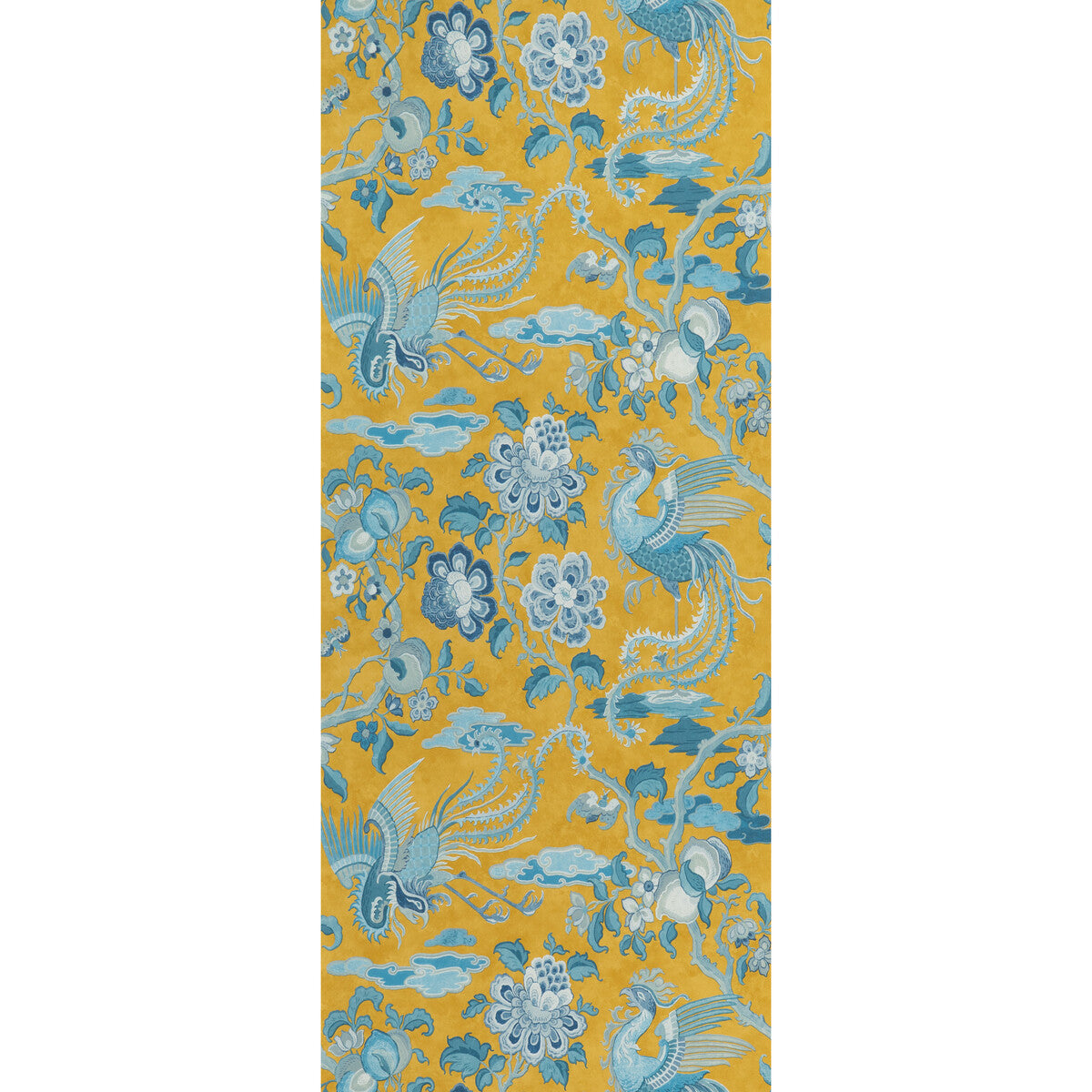G P & J Baker Chifu Ochre/Blue Wallpaper