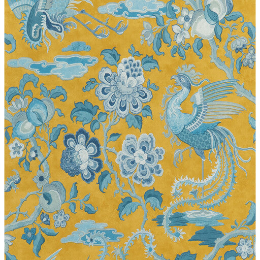 G P & J Baker Chifu Ochre/Blue Wallpaper