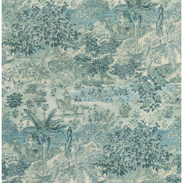 G P & J Baker Ramayana Blue Wallpaper