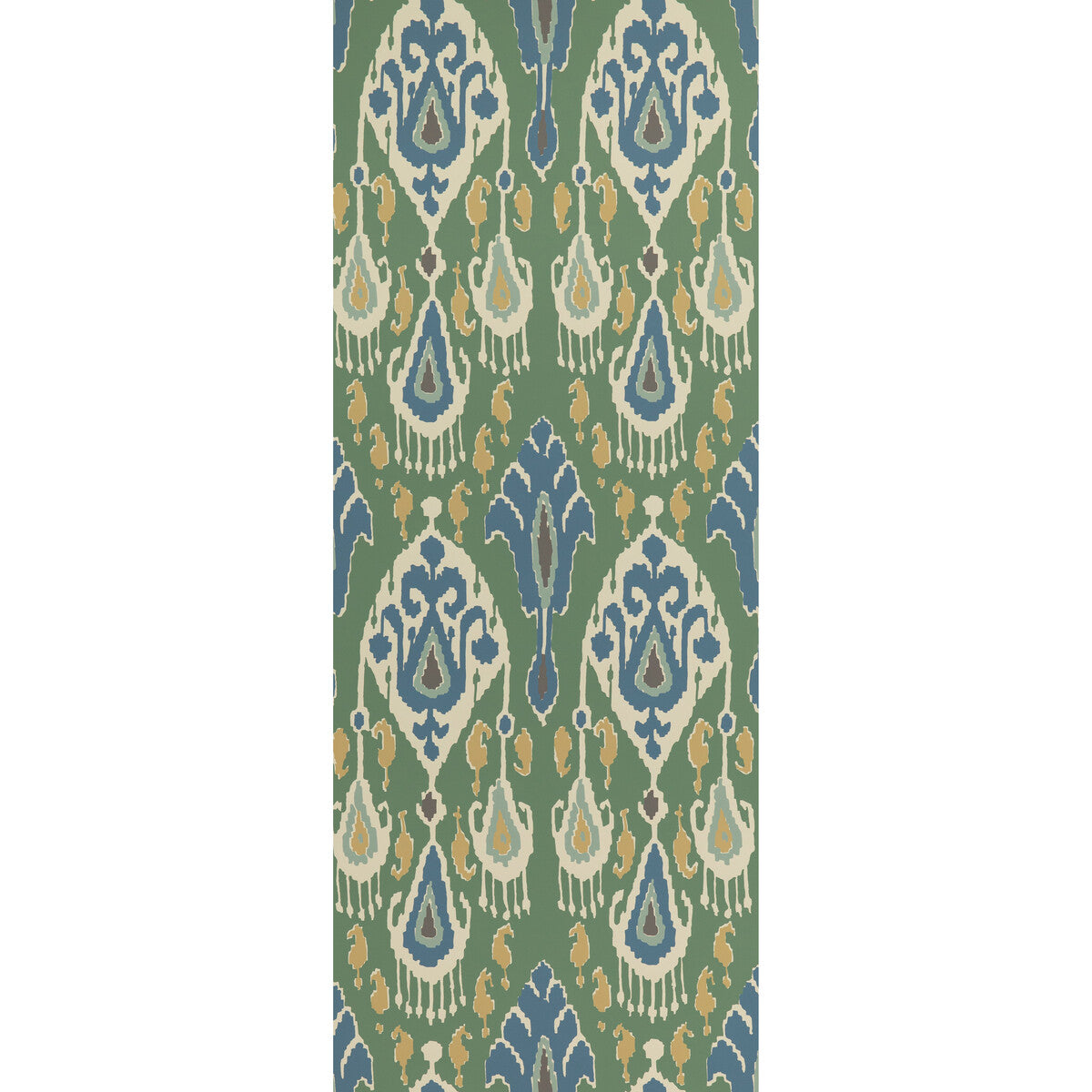 G P & J Baker Ikat Bokhara Emerald Wallpaper