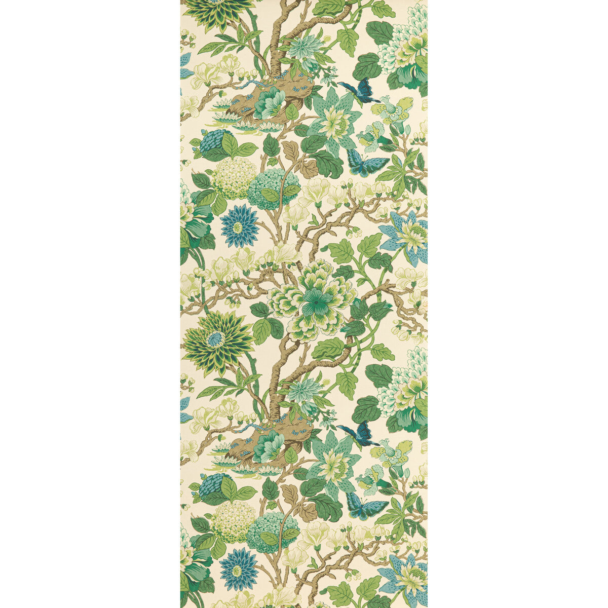 G P & J Baker Magnolia Emerald/Teal Wallpaper