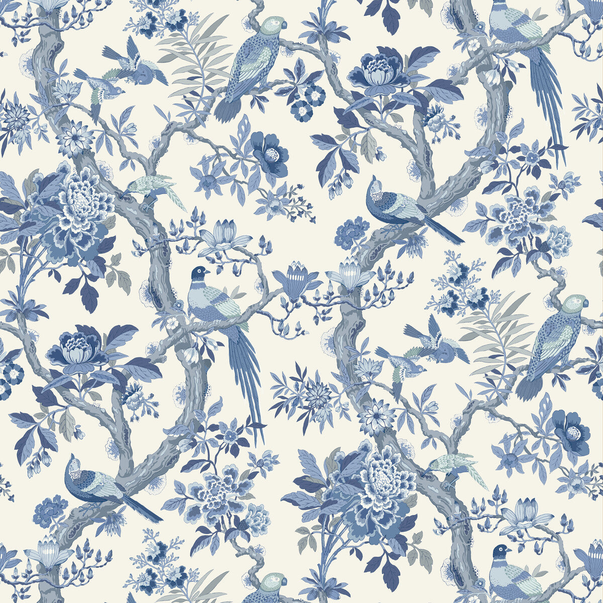 G P & J Baker Eltham Indigo Wallpaper