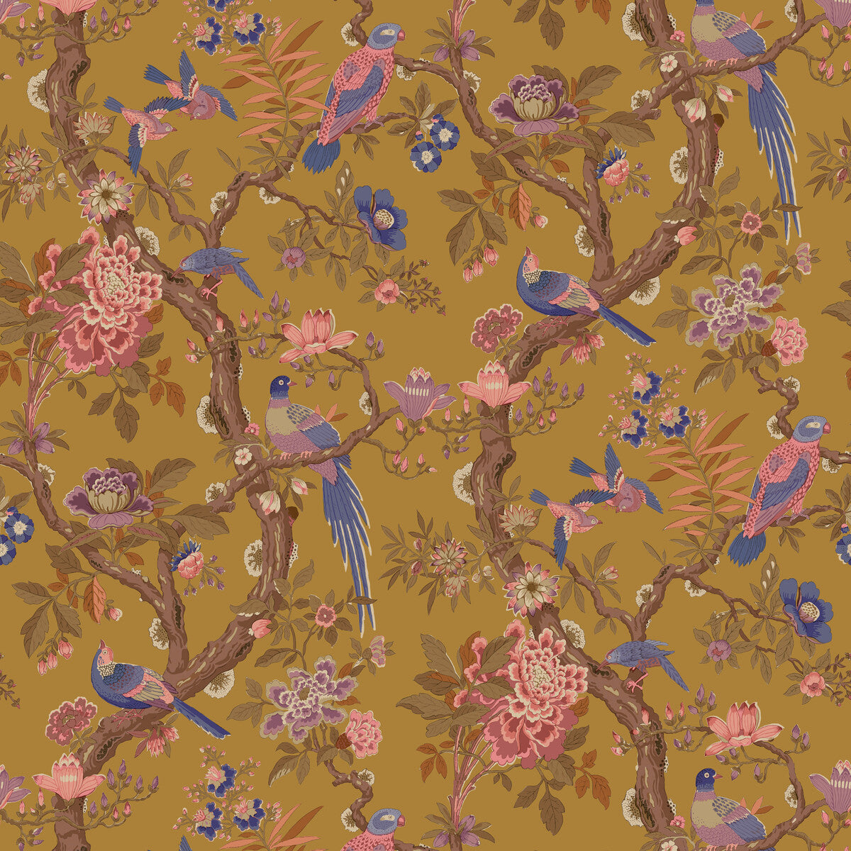 G P & J Baker Eltham Ochre Wallpaper