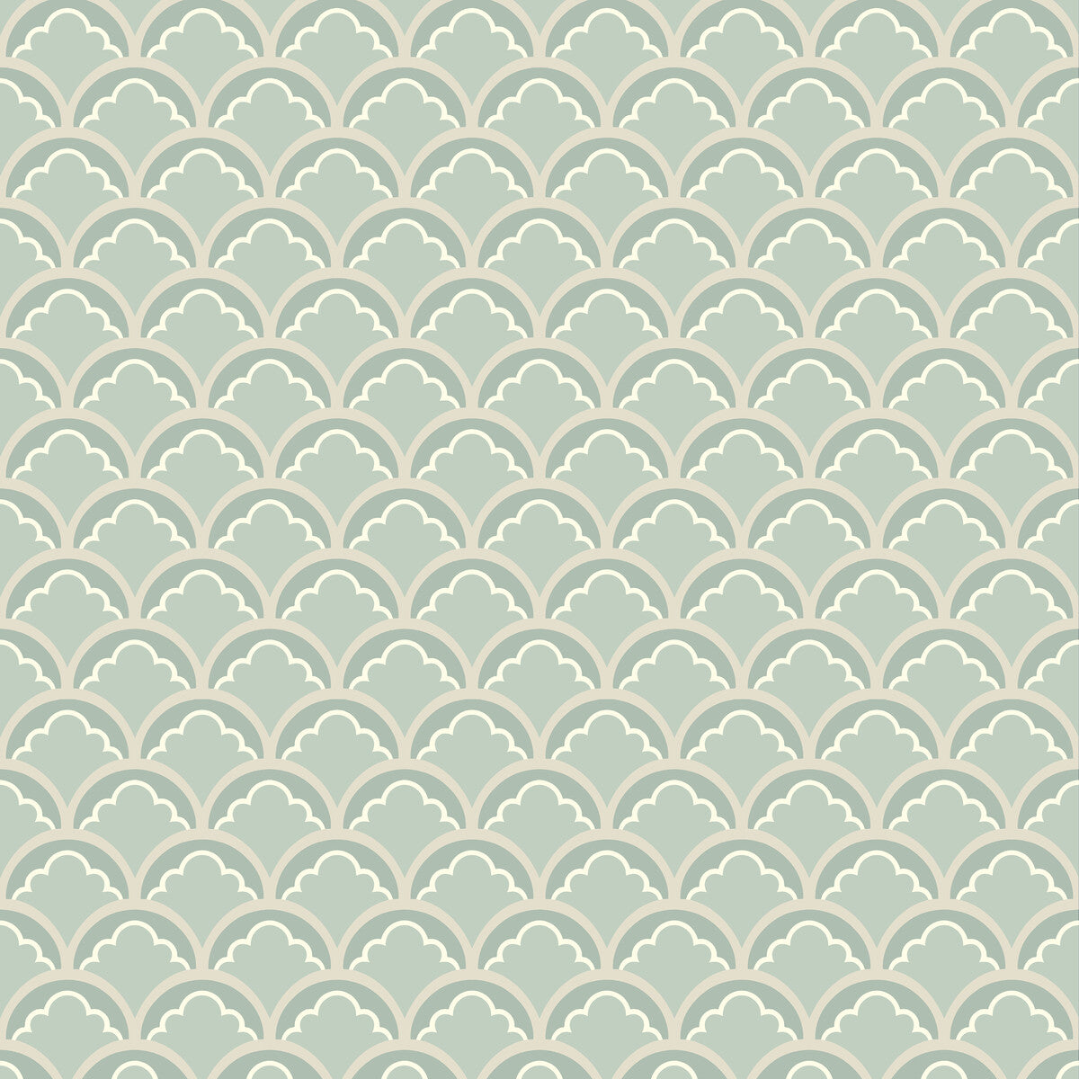 G P & J Baker Mount Temple Small Aqua Wallpaper