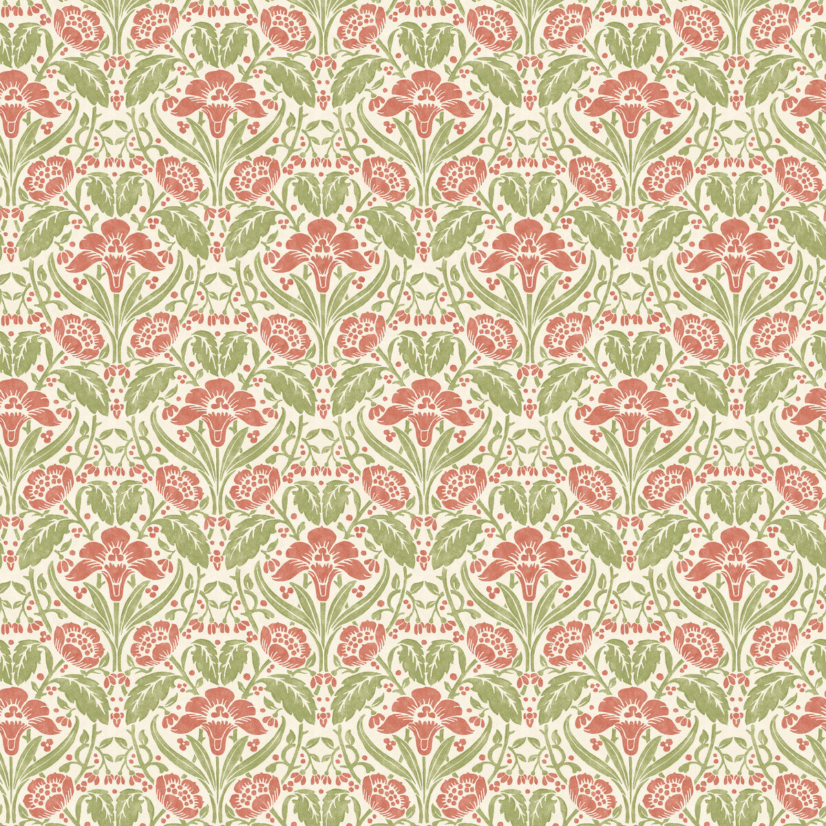G P & J Baker Iris Meadow Pink/Green Wallpaper