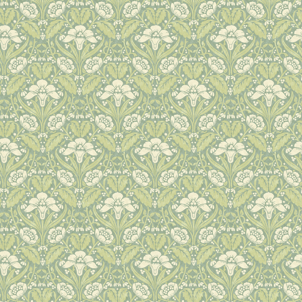 G P & J Baker Iris Meadow Aqua/Green Wallpaper
