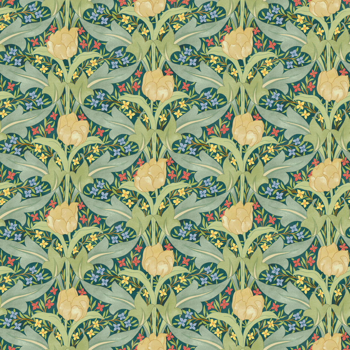 G P & J Baker Tulip & Jasmine Emerald Wallpaper