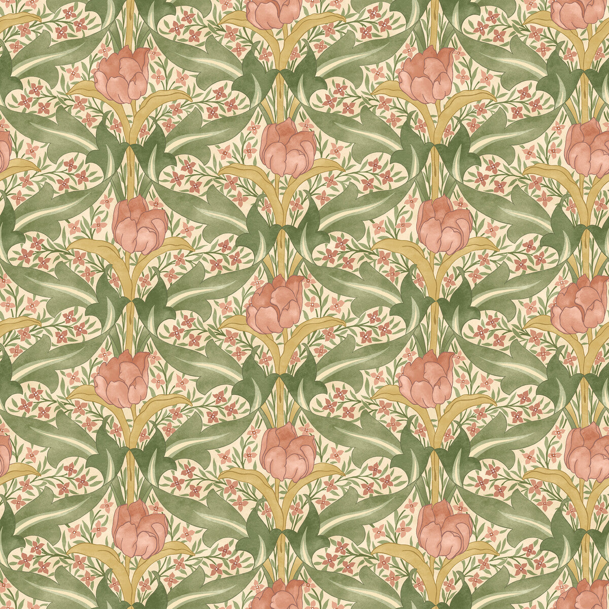 G P & J Baker Tulip & Jasmine Blush Wallpaper