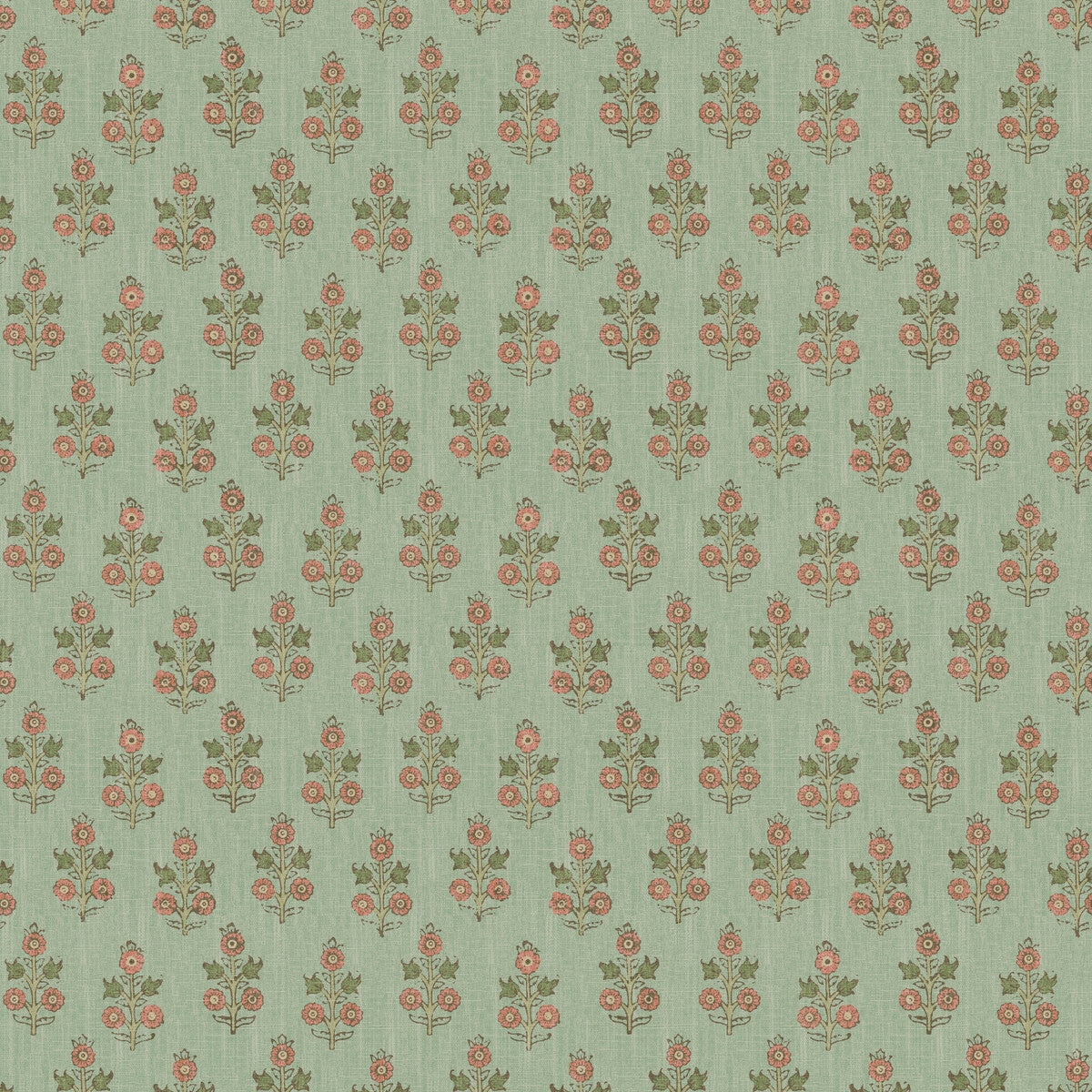 G P & J Baker Poppy Sprig Aqua/Blush Wallpaper