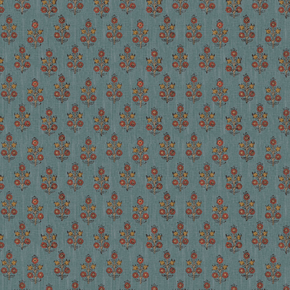 G P & J Baker Poppy Sprig Denim Wallpaper