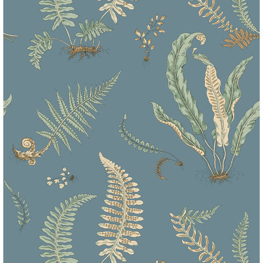 G P & J Baker Ferns Denim Wallpaper