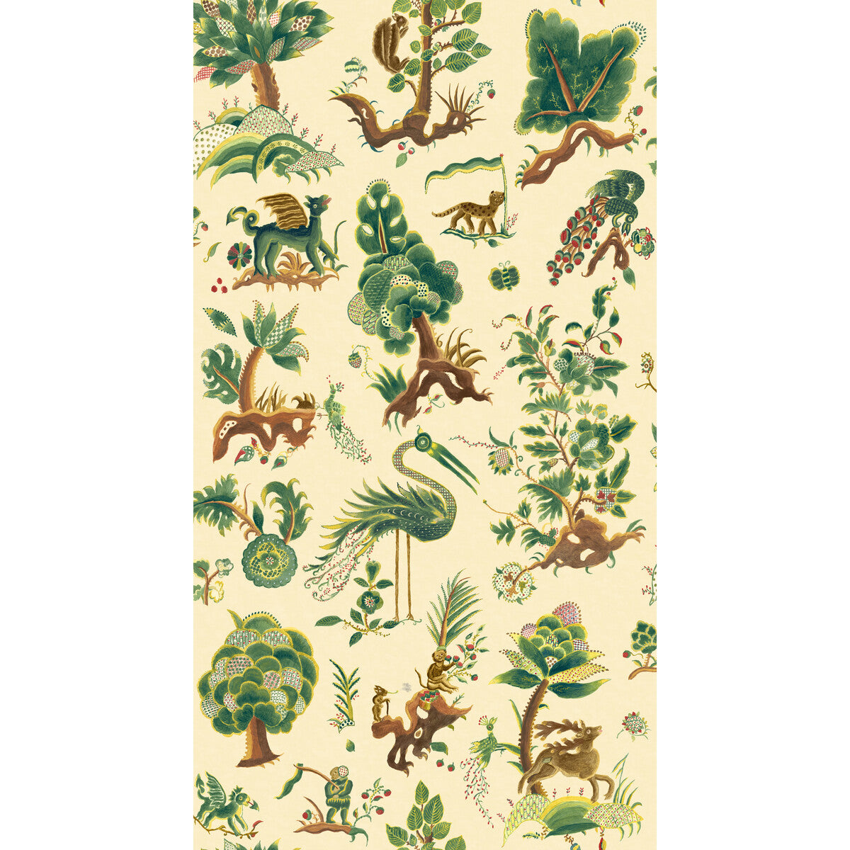 G P & J Baker Gertrude Document Green Wallpaper