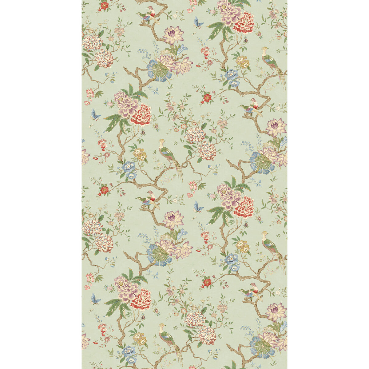G P & J Baker Oriental Bird Eau De Nil Wallpaper