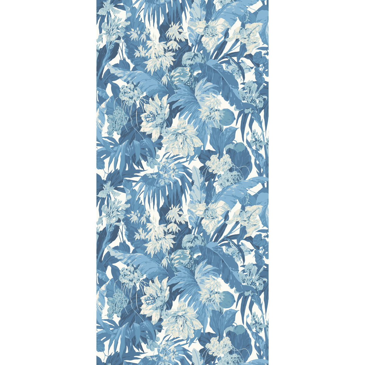 G P & J Baker Tropical Floral Blue Wallpaper