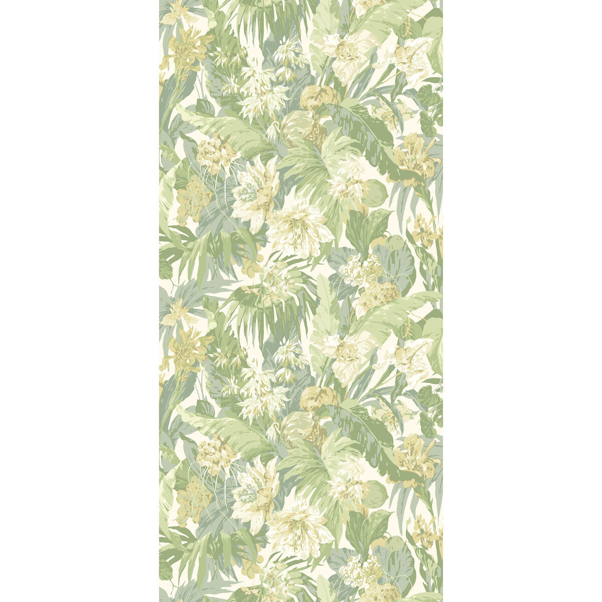G P & J Baker Tropical Floral Soft Green Wallpaper