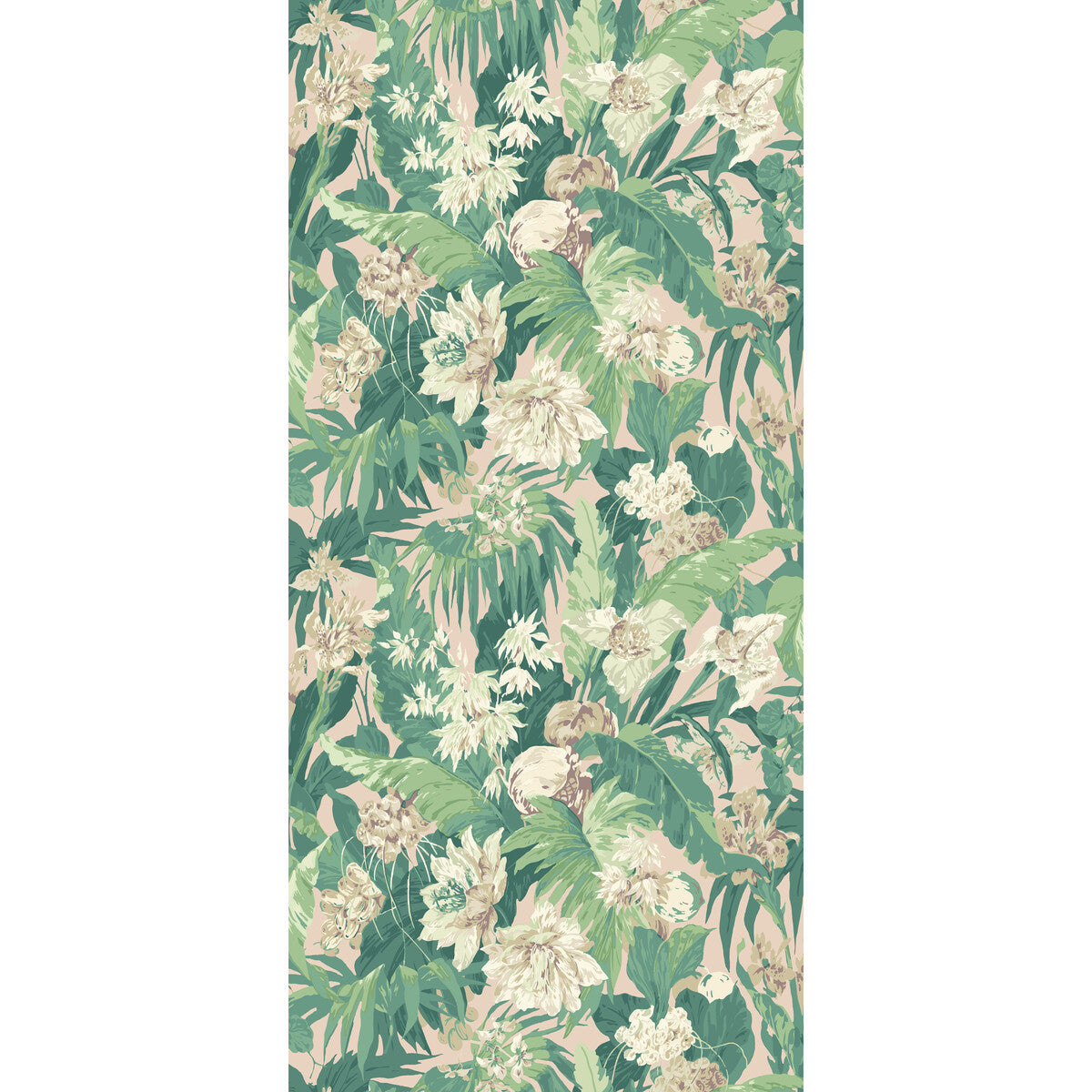 G P & J Baker Tropical Floral Blush/Green Wallpaper