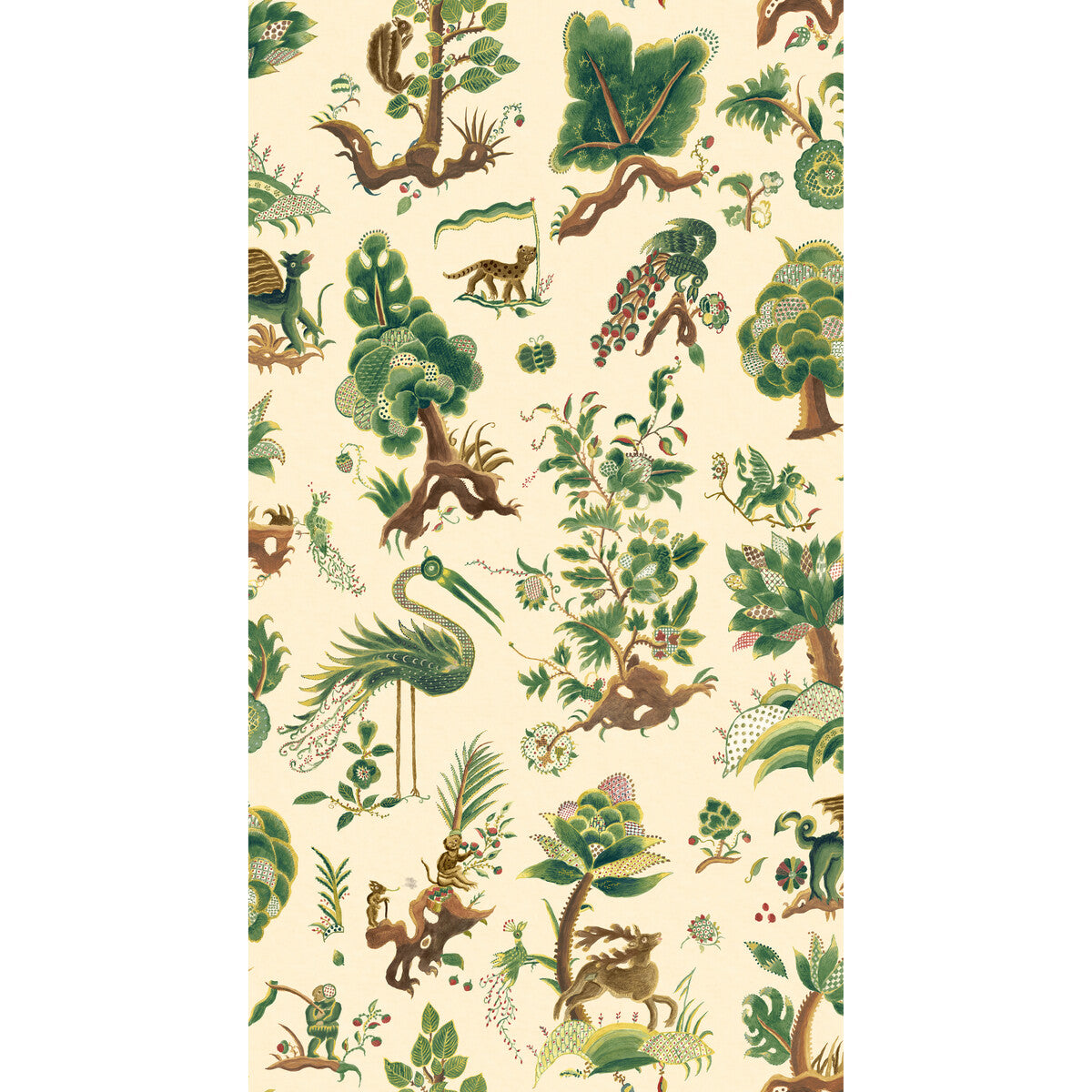 G P & J Baker Grand Gertrude Document Green Wallpaper
