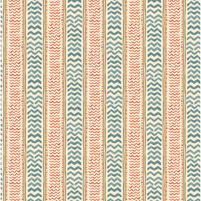 G P & J Baker Wriggle Room Teal/Spice Wallpaper