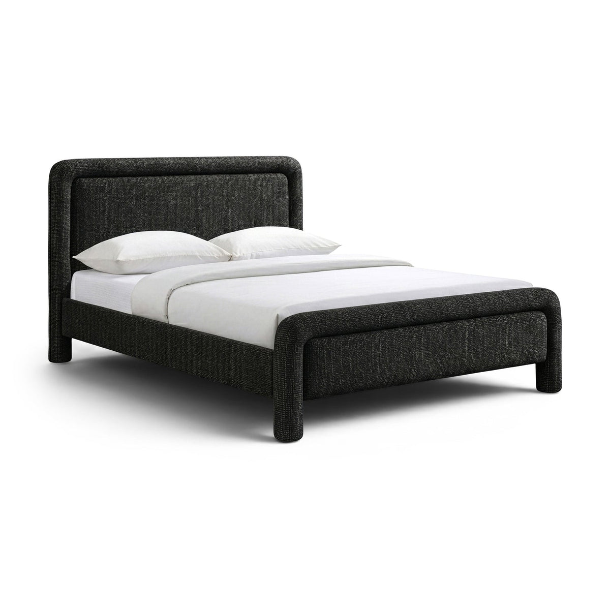 Baylor Black Fabric Withinterwoven Chenille Upholstered Bed