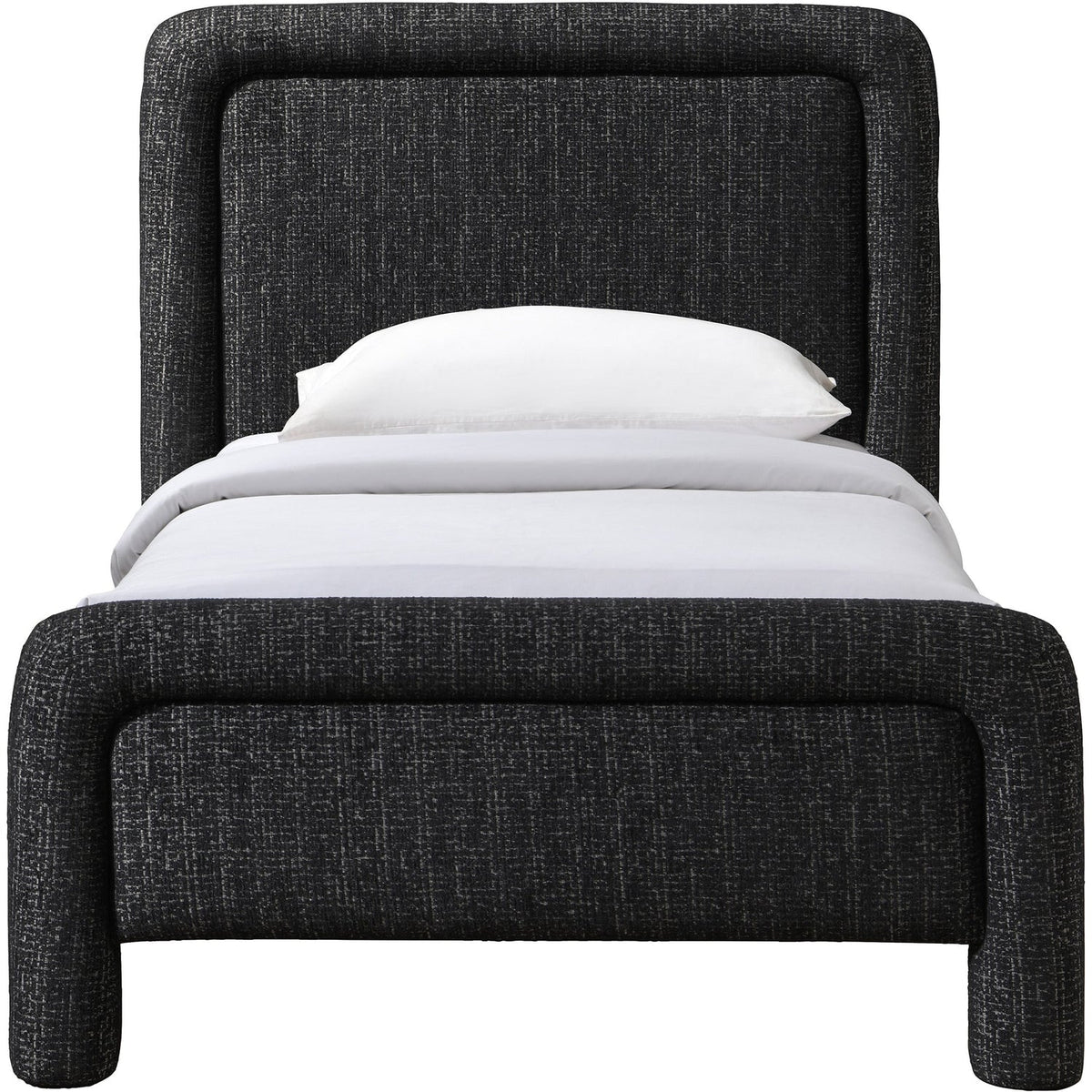 Baylor Black Fabric Withinterwoven Chenille Upholstered Bed