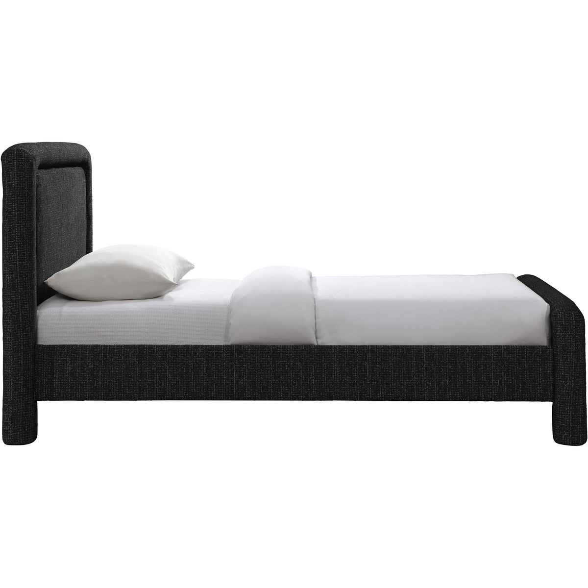 Baylor Black Fabric Withinterwoven Chenille Upholstered Bed