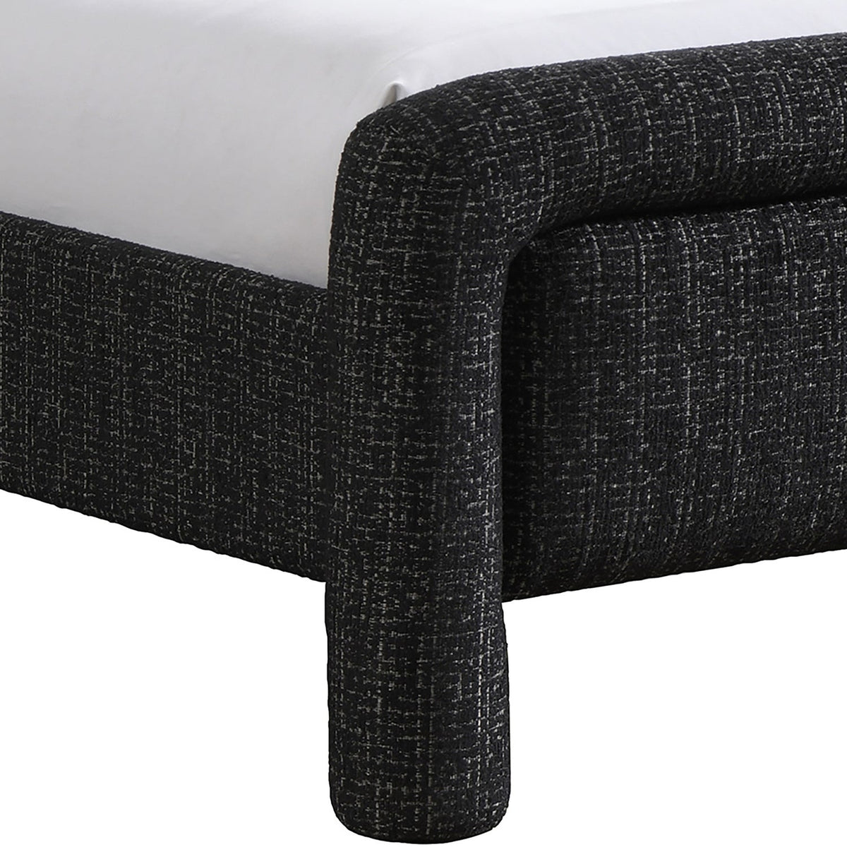Baylor Black Fabric Withinterwoven Chenille Upholstered Bed