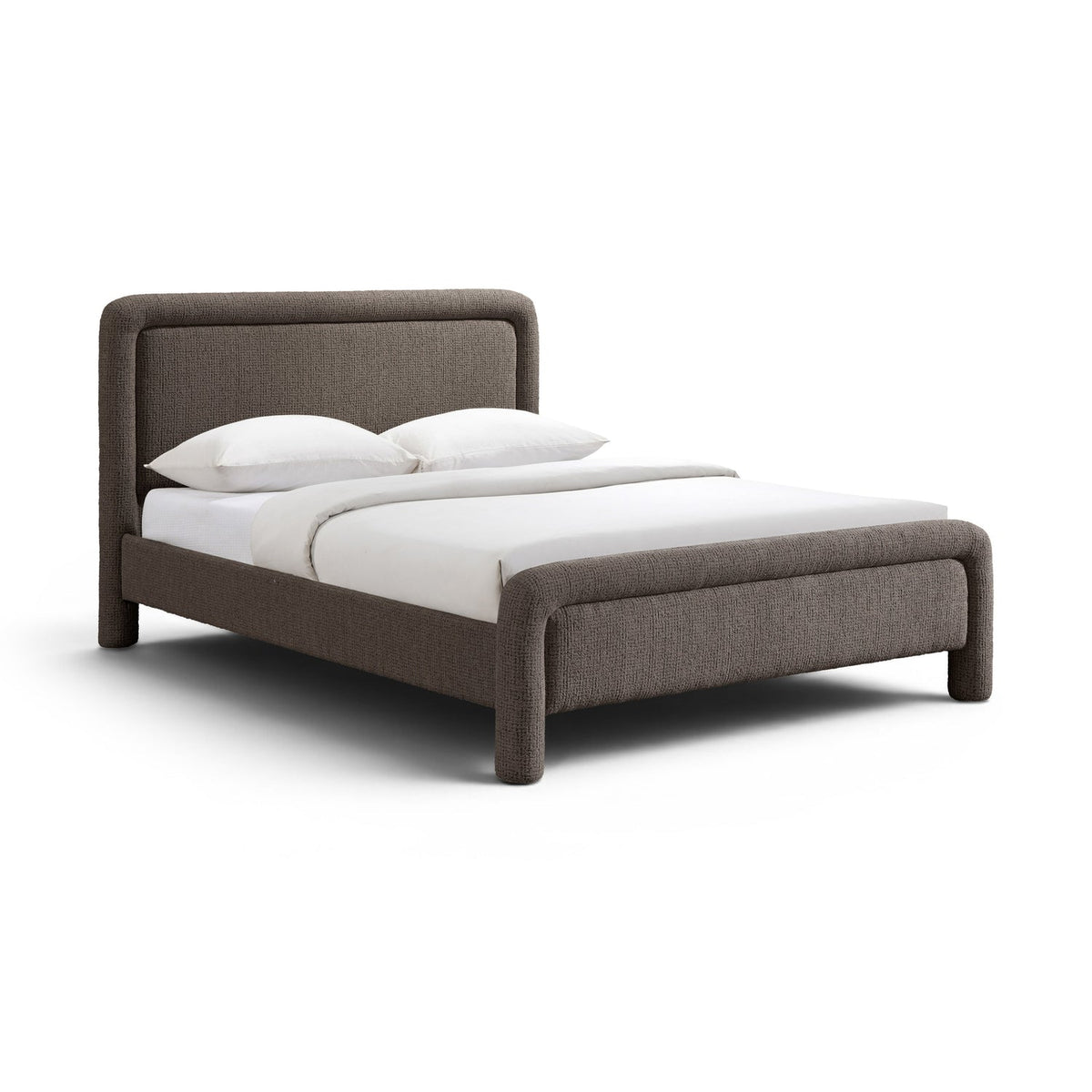 Baylor Brown Fabric Withinterwoven Chenille Upholstered Bed