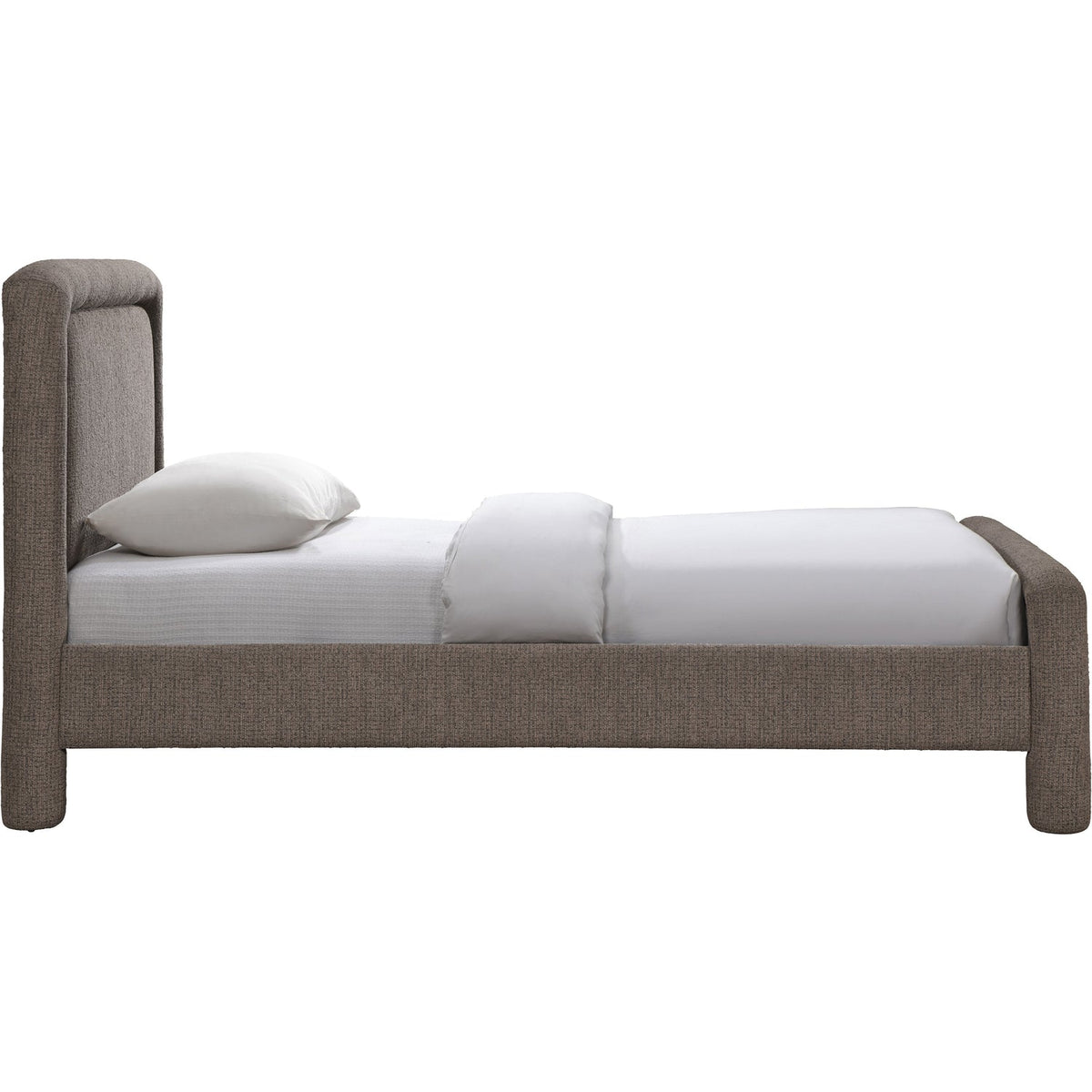 Baylor Brown Fabric Withinterwoven Chenille Upholstered Bed