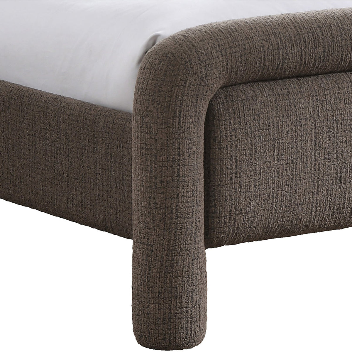 Baylor Brown Fabric Withinterwoven Chenille Upholstered Bed