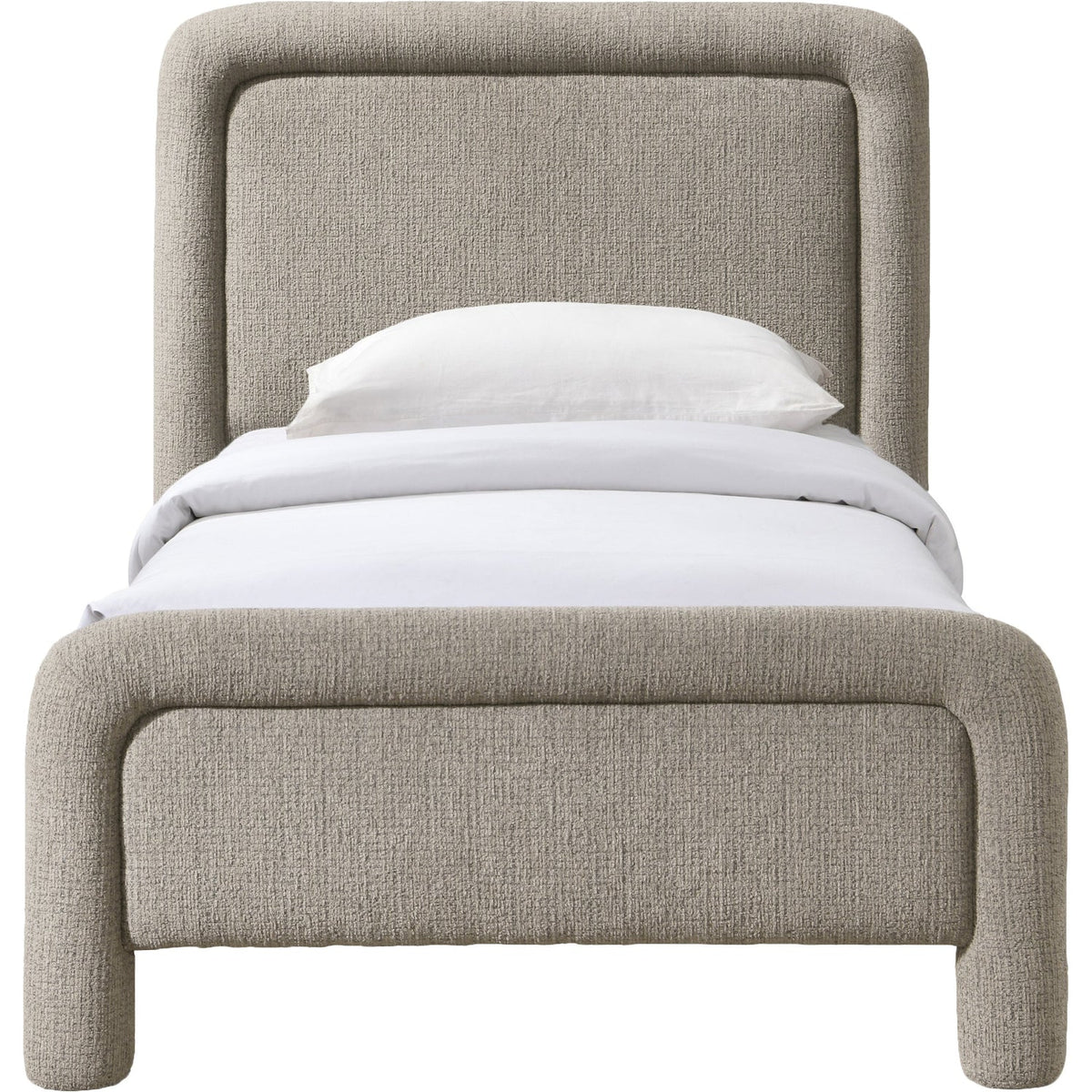 Baylor Taupe Fabric Withinterwoven Chenille Upholstered Bed