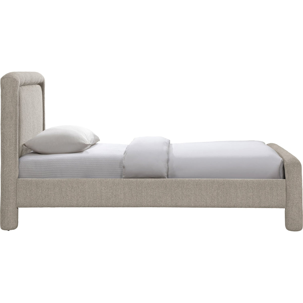 Baylor Taupe Fabric Withinterwoven Chenille Upholstered Bed