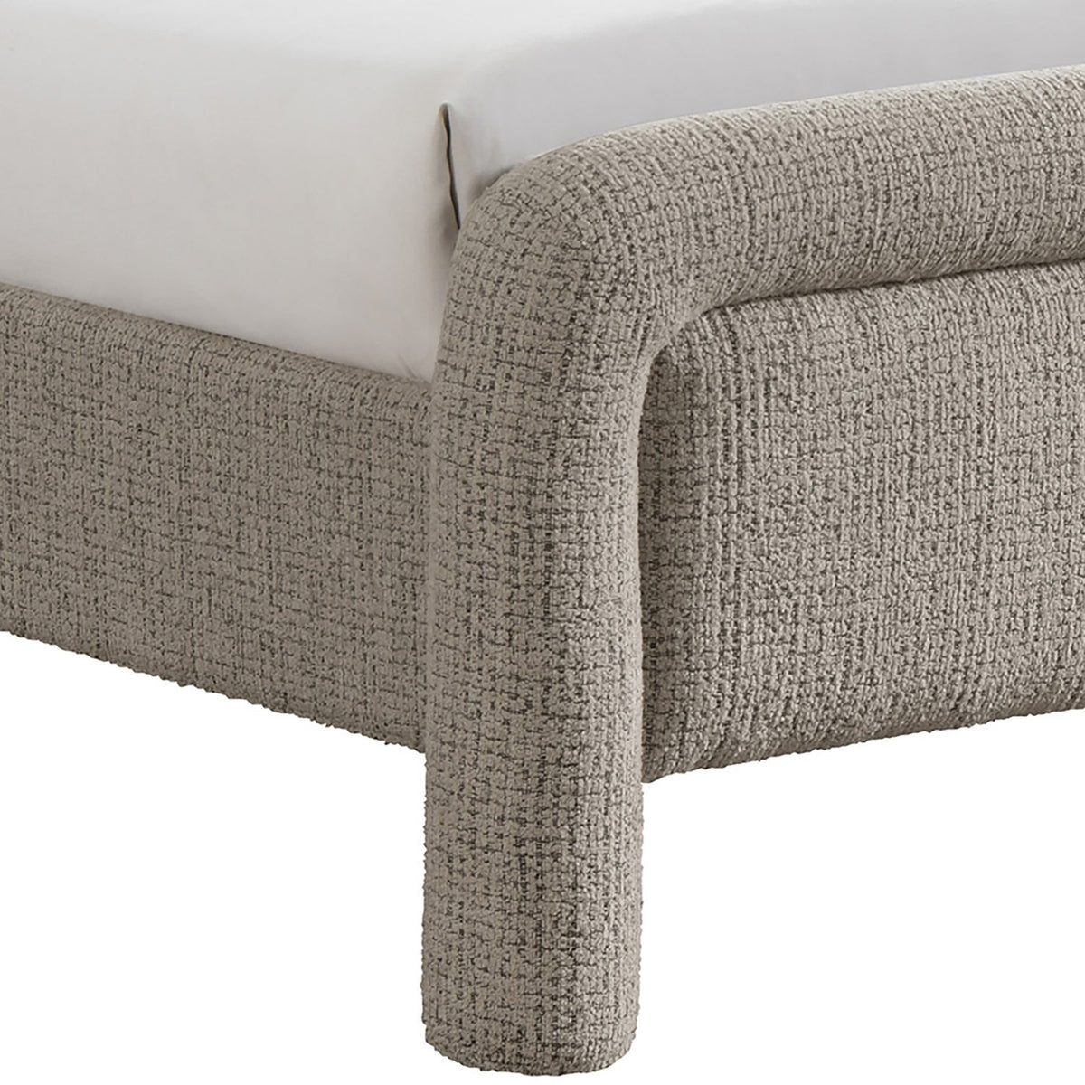 Baylor Taupe Fabric Withinterwoven Chenille Upholstered Bed