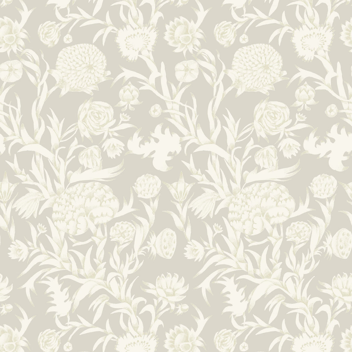 Mitchell Black Blooming Thicket Wallpaper