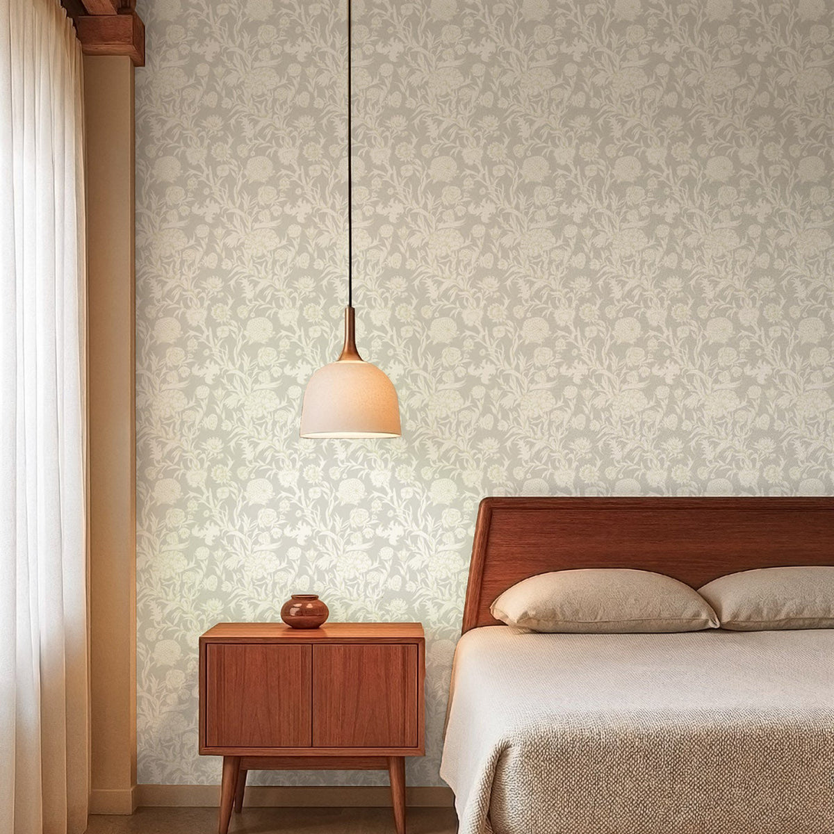 Mitchell Black Blooming Thicket Wallpaper