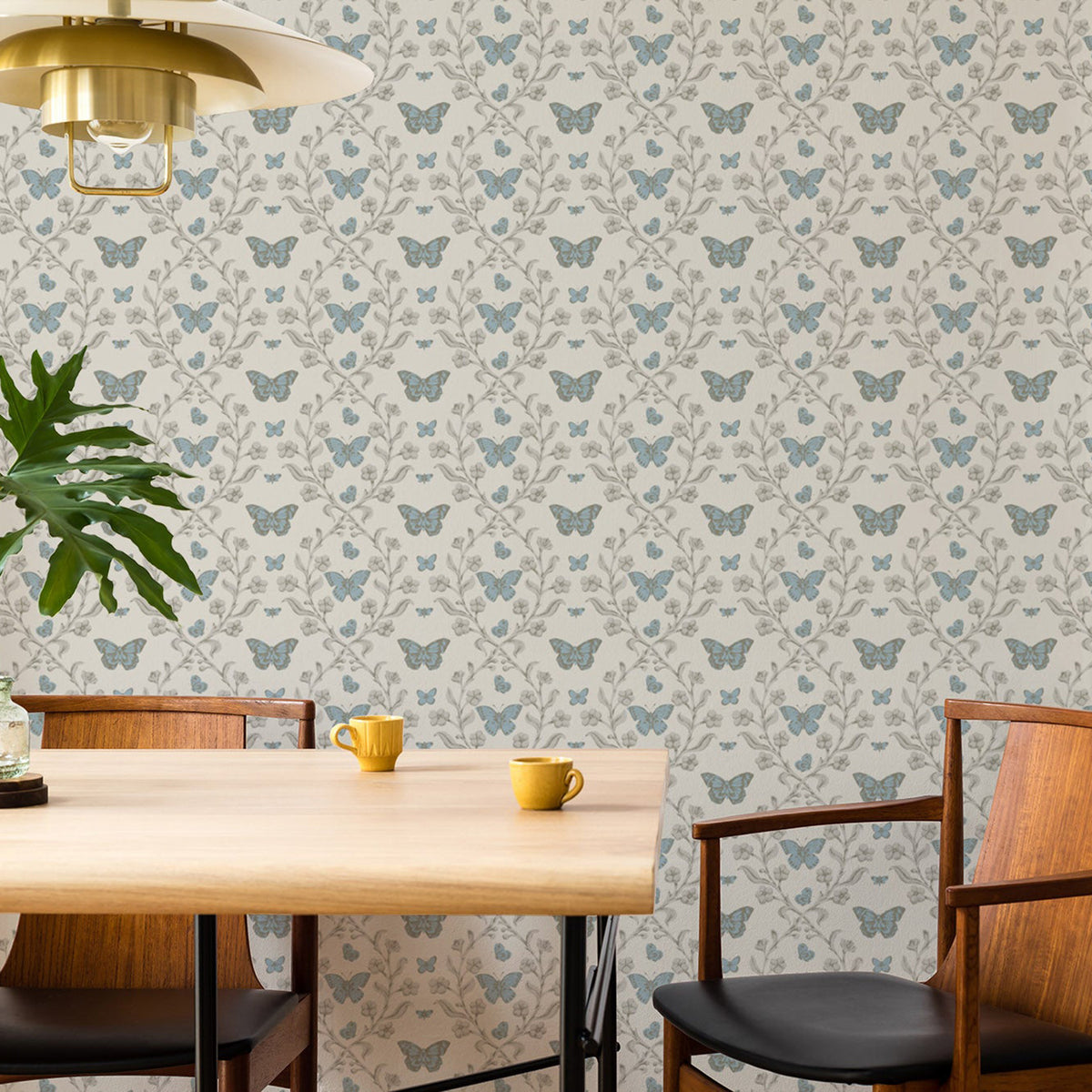 Mitchell Black Butterfly Garden Wallpaper