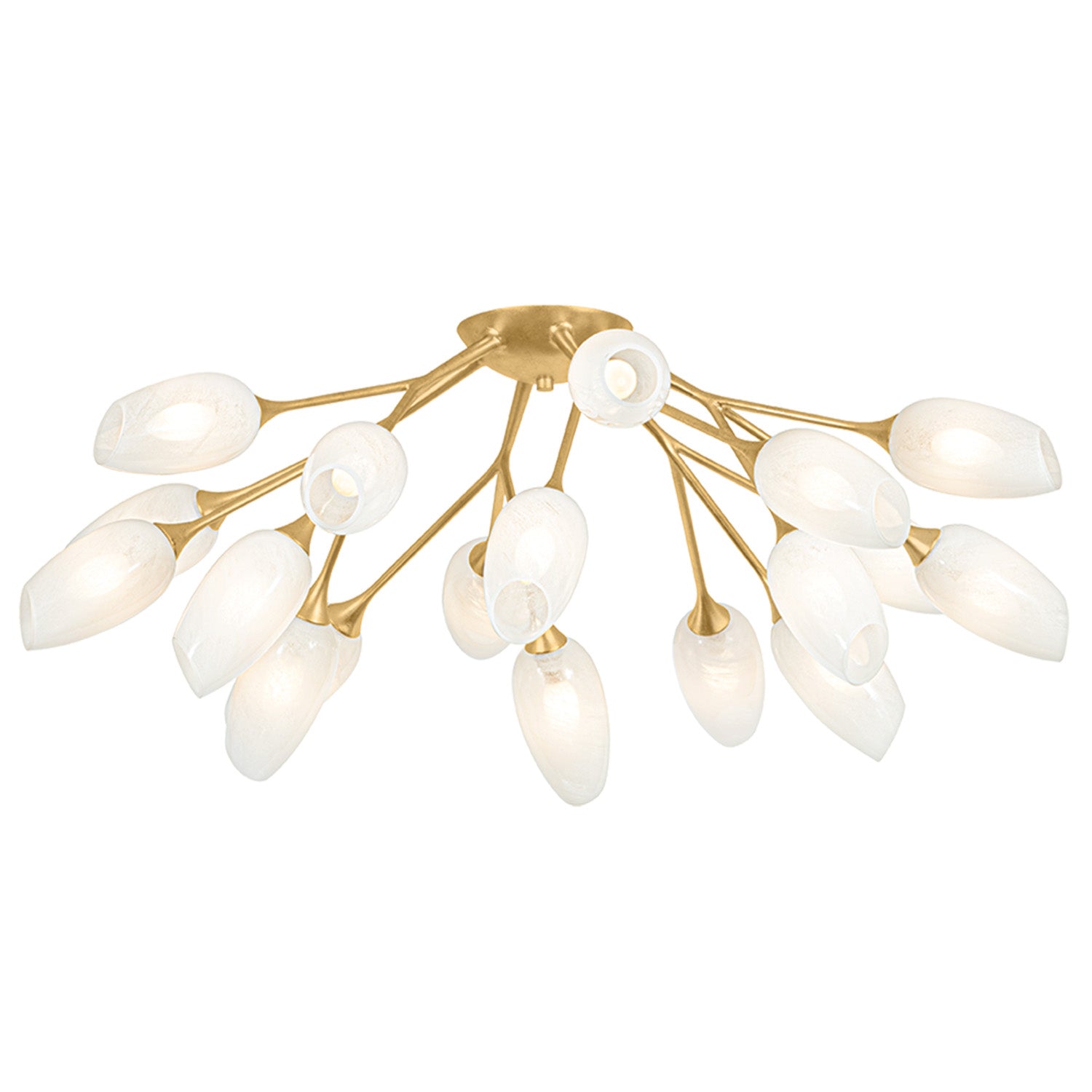 Troy Lighting Aldean Vintage Gold Leaf Semi Flush Mount