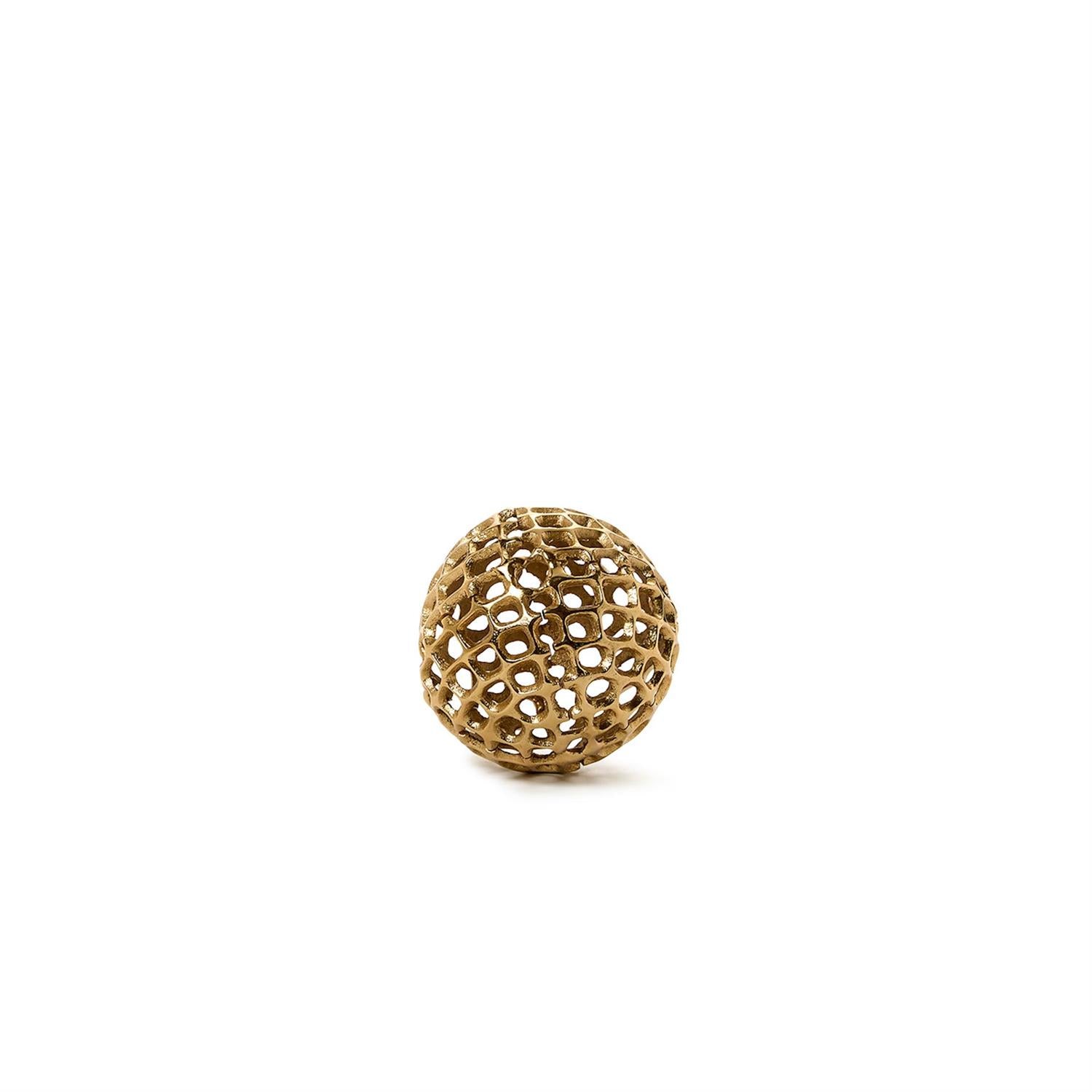 Gold Metal Decorative Sphere Set of 3