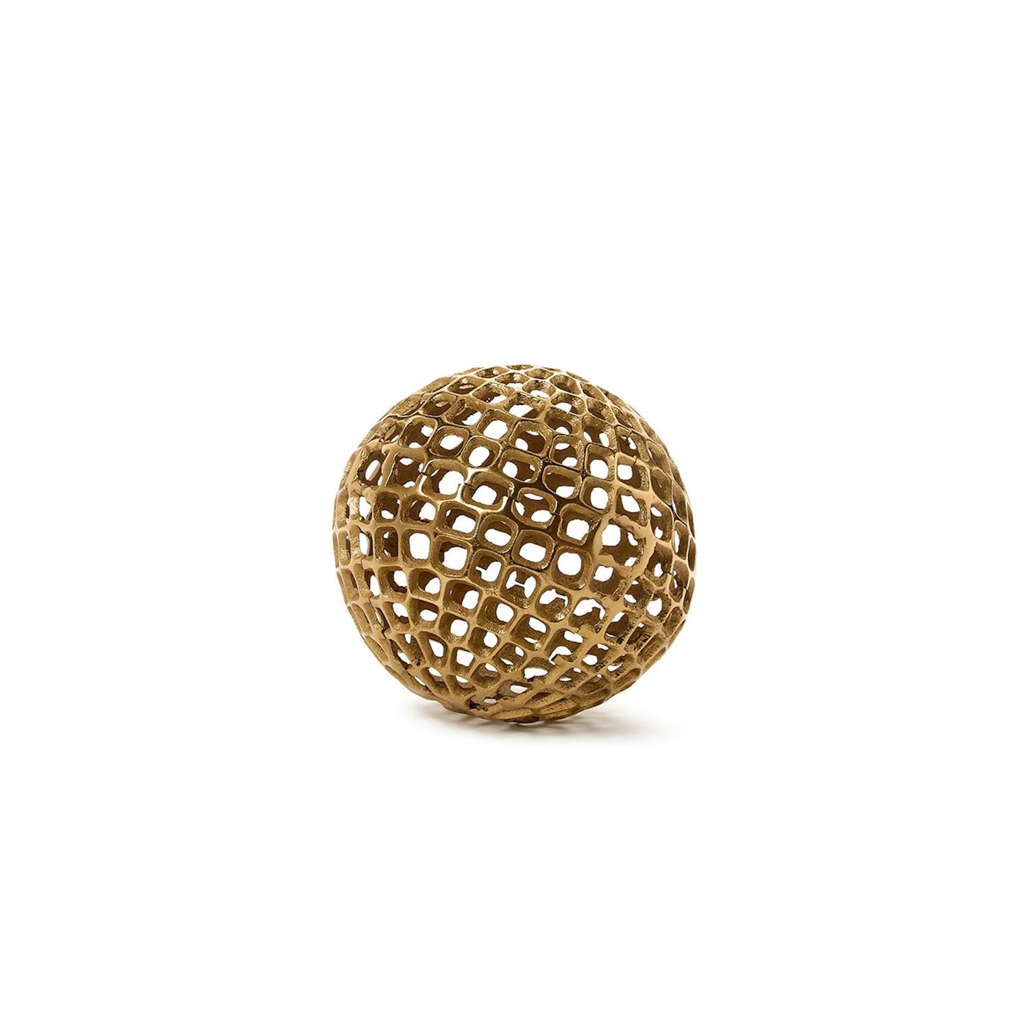 Gold Metal Decorative Sphere Set of 3