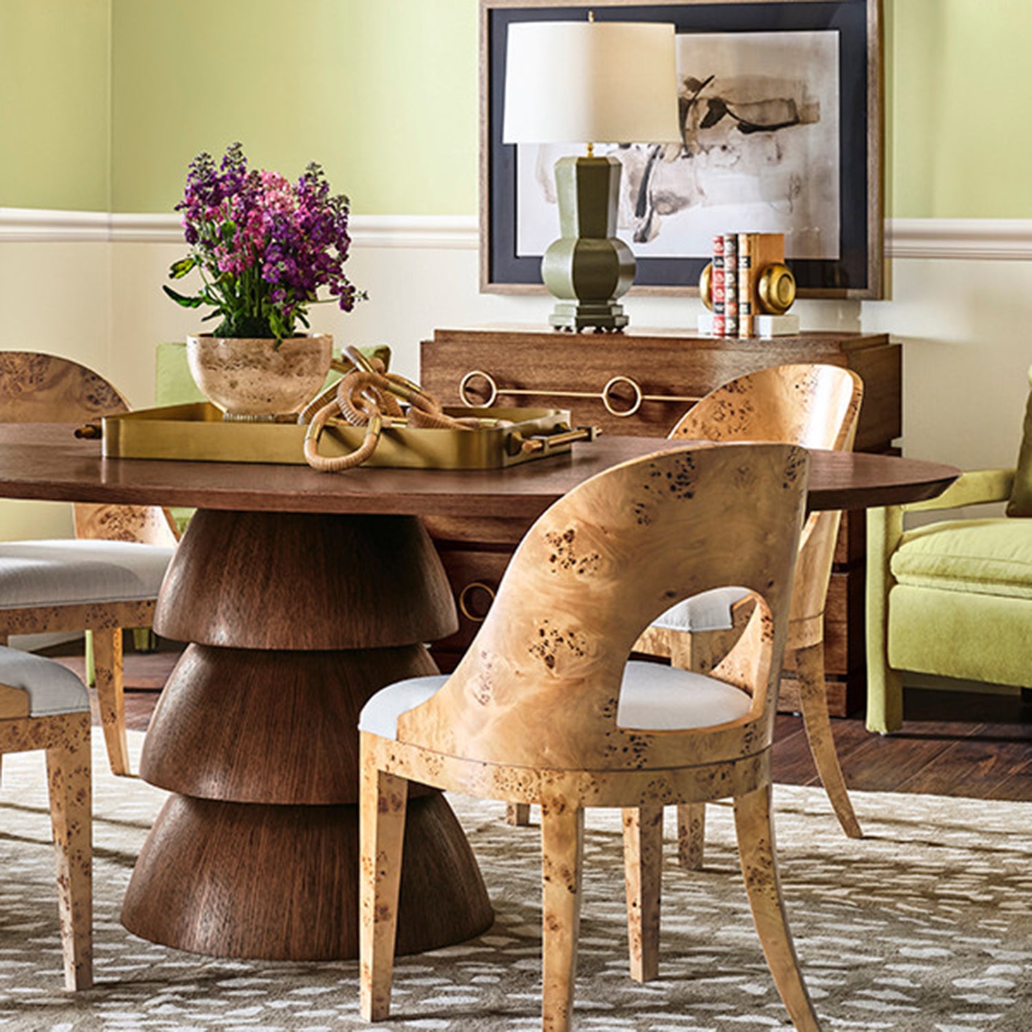 Worlds Away Callum Oval Dining Table