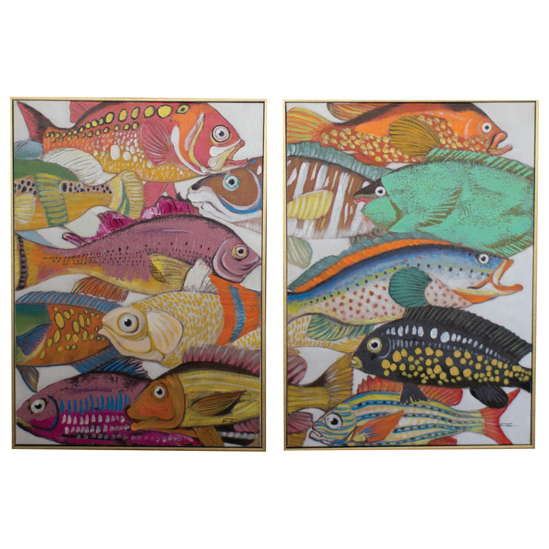 Colorful Fish Wall Art Set of 2