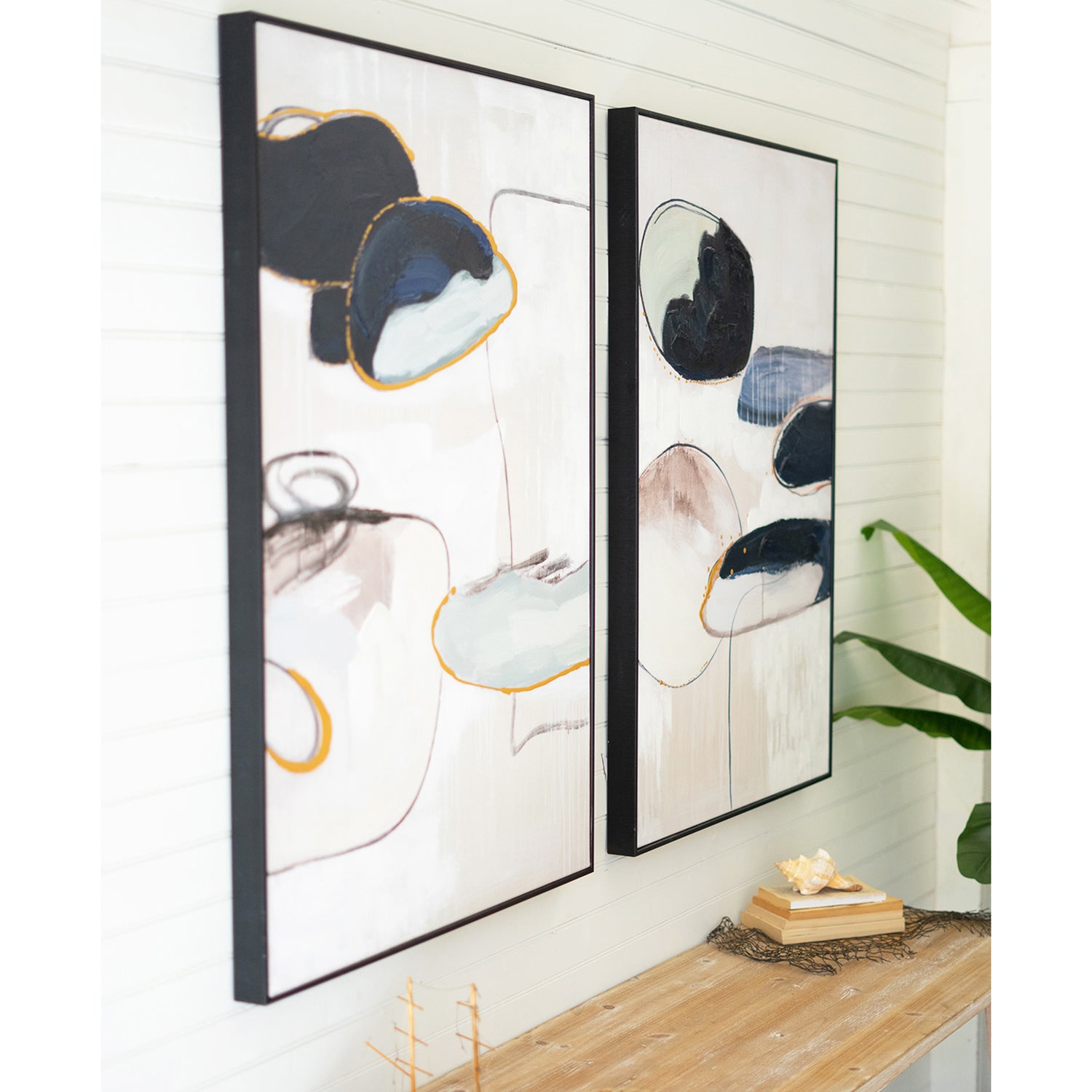 Abstract Landscapes Wall Art Set of 2 Paynes Gray