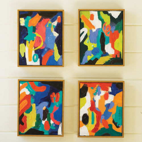 Colorful Abstract Canvas Art Set of 4