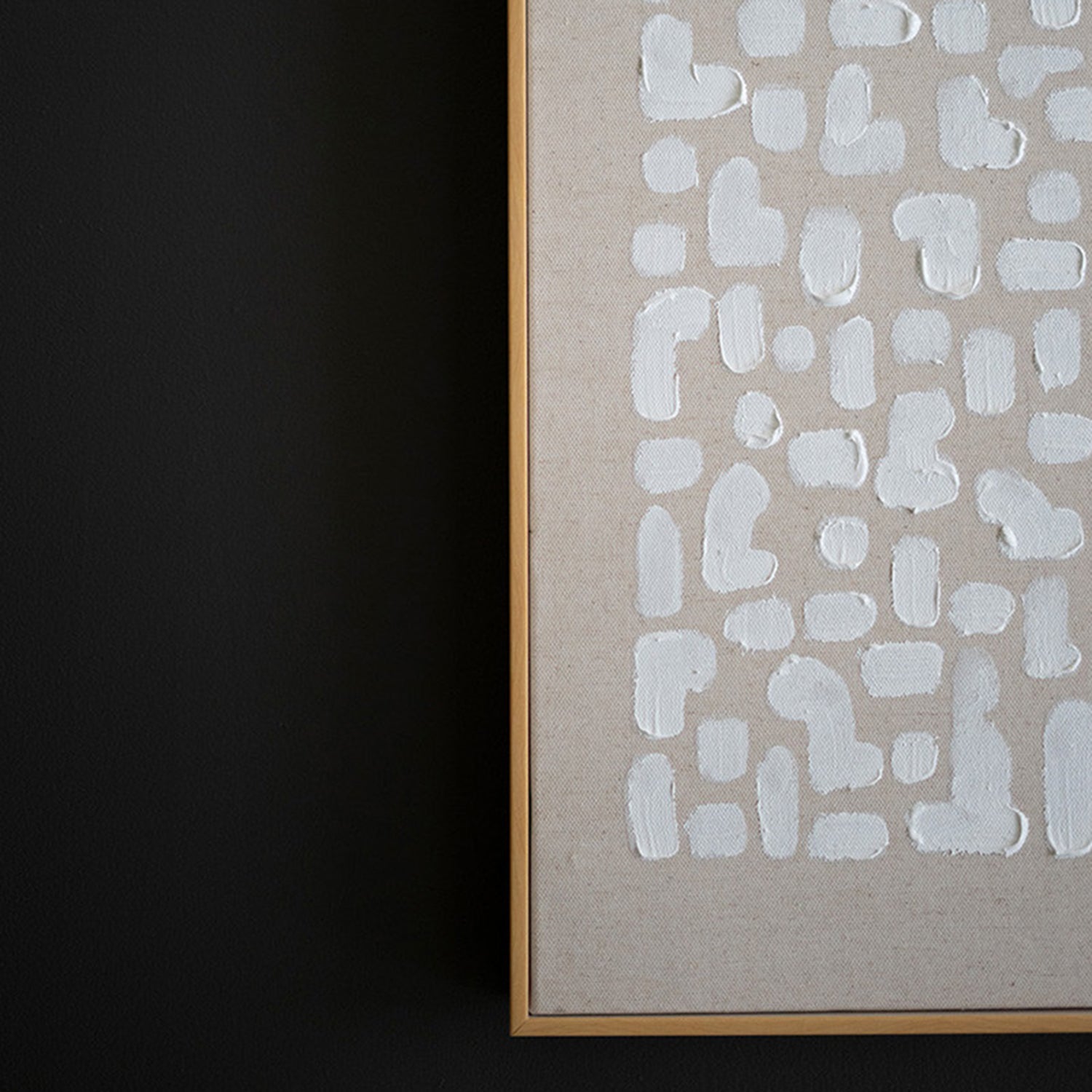 Khaki and White Abstract Framed Artwork